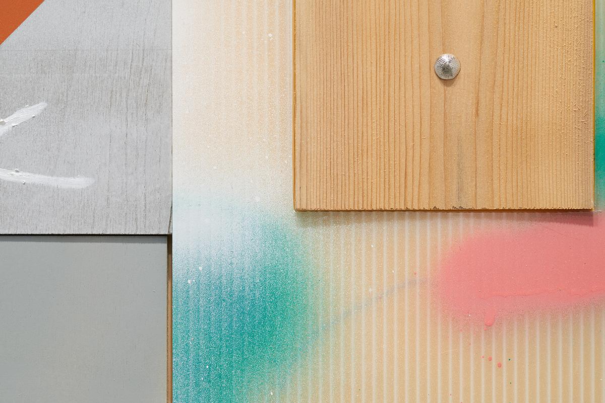 Peinture verticale contemporaine en techniques mixtes inspirée de motifs indigènes en vente 6