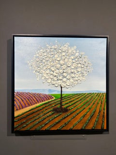 Matthew LaChapelle, "Skyline Trail" 24x24 Texturierte Baumlandschaft Ölgemälde
