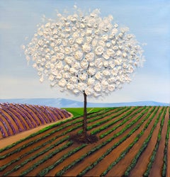 Matthew LaChapelle, "Skyline Trail" 24x24 Texturierte Baumlandschaft Ölgemälde