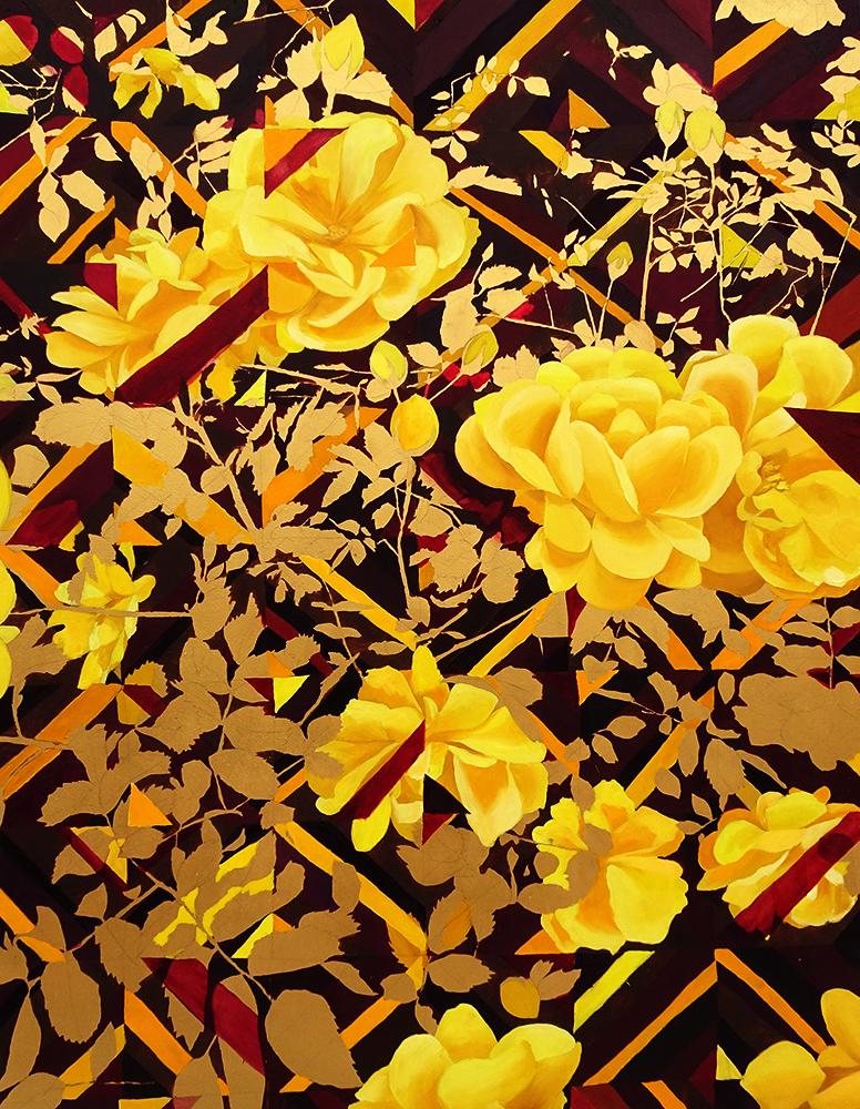 Matthew Mullins Abstract Painting – Yellow Roses