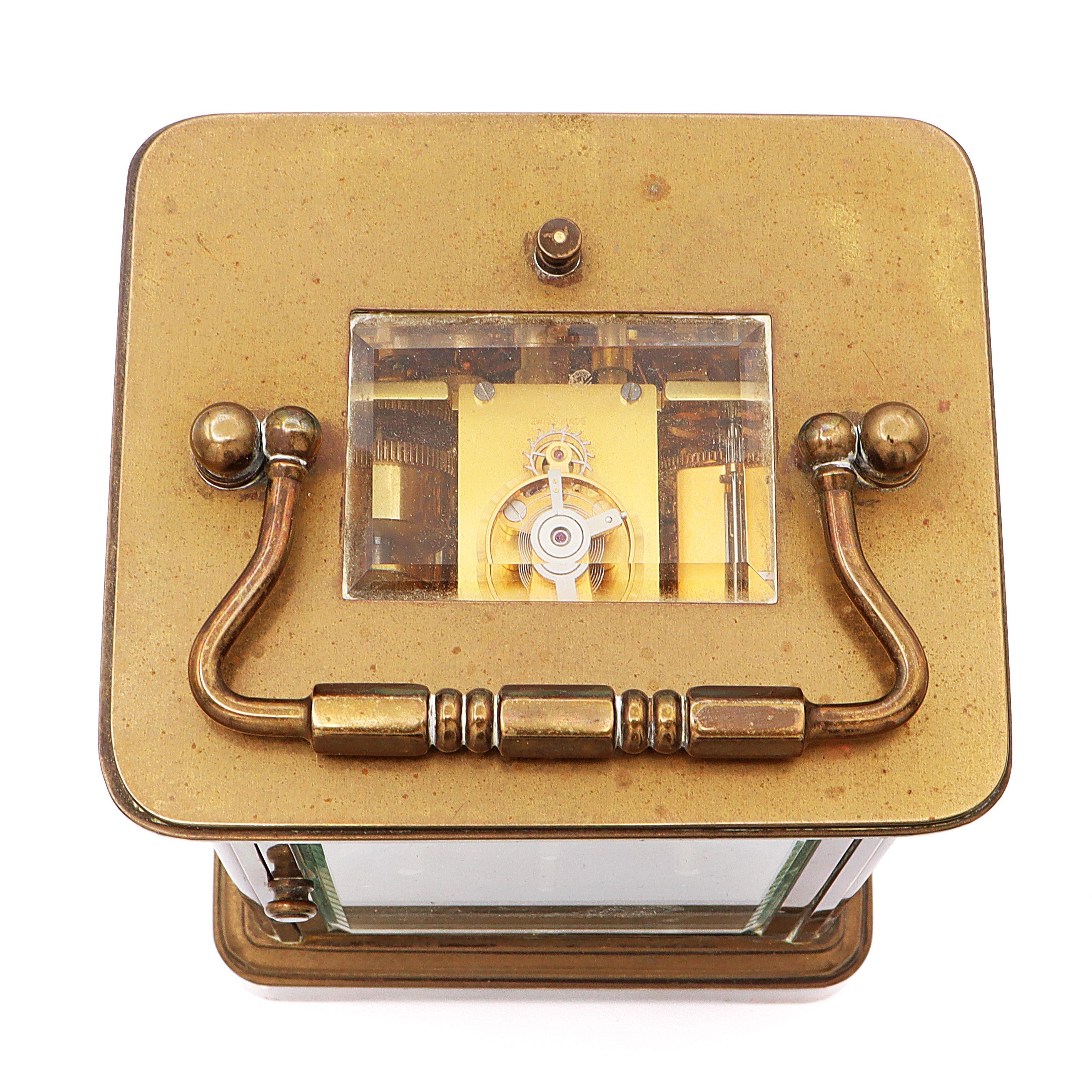Matthew Norman Brass Cased Four Dial Rolling Moon Phase Carriage Clock For Sale 2