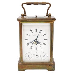 Matthew Norman Brass Cased Four Dial Rolling Moon Phase Carriage Clock