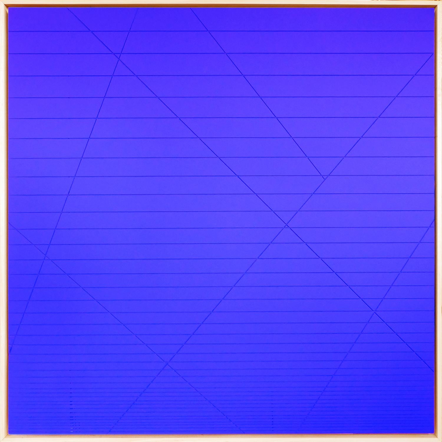 blue geometric wall paint