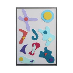 “Depahs” Pastel Toned Abstract Geometric Organic Modern Mixed Media Painting