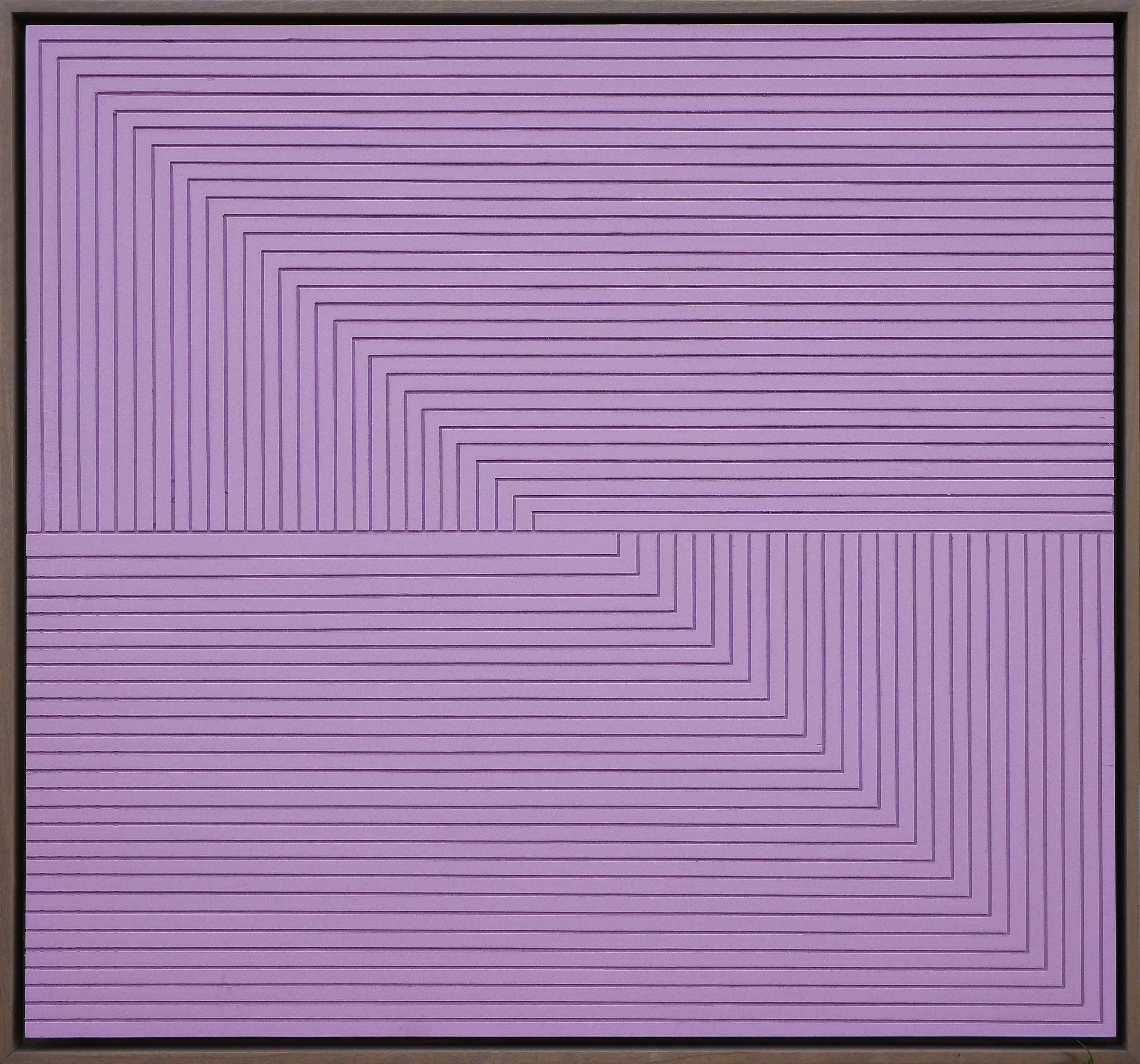 "Lost and Found" Contemporary Lavender Linear Abstract Groove Painting 