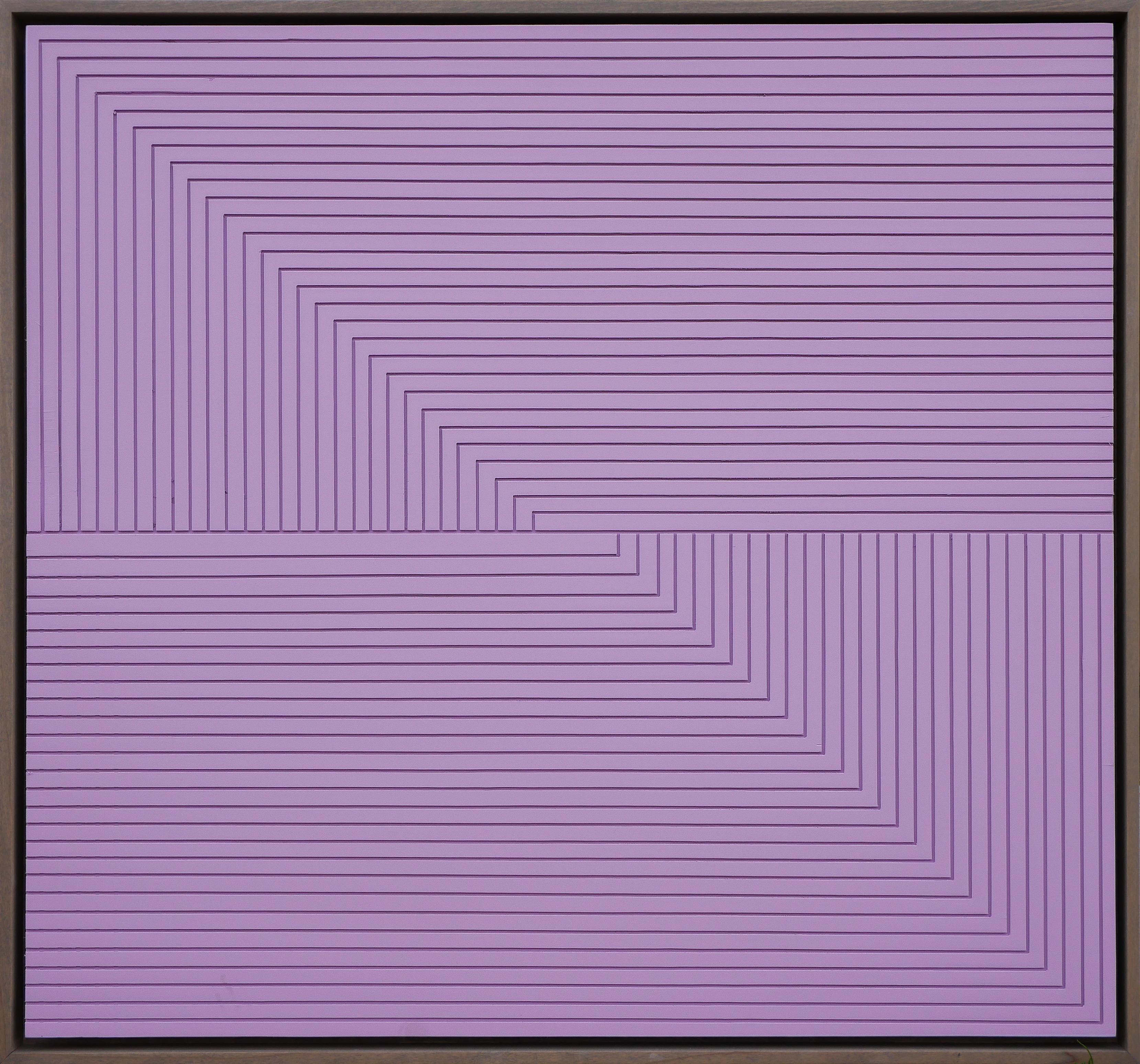 Matthew Reeves Abstract Painting - "Lost and Found" Contemporary Lavender Linear Abstract Groove Painting
