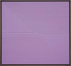 "Lost and Found" Contemporary Lavender Linear Abstract Groove Painting 