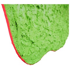 Leuchtend grüne Biomorphe Sägeblattform mit rosa Rückseite, Gemälde