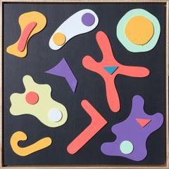 ""Snippet 2 - Peinture abstraite géométrique contemporaine tridimensionnelle abstraite colorée