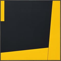“Spoil Bank” Black and Yellow Abstract Geometric Painting