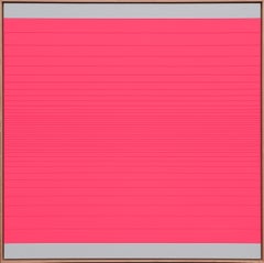 "The Old Inner Coastal Canal 2" Neon Pink Linear Geometric Groove Painting 
