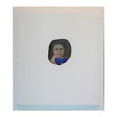 White Canvas Wrapped Portrait with Bright Blue Bow Tie