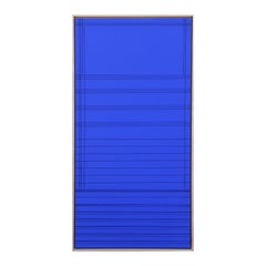 Yves Klein Blue Abstract Contemporary Geometric Linear Groove Painting