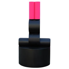 "Channel Marker 52 - Galveston, TX" Black & Neon Pink Contemporary Sculpture