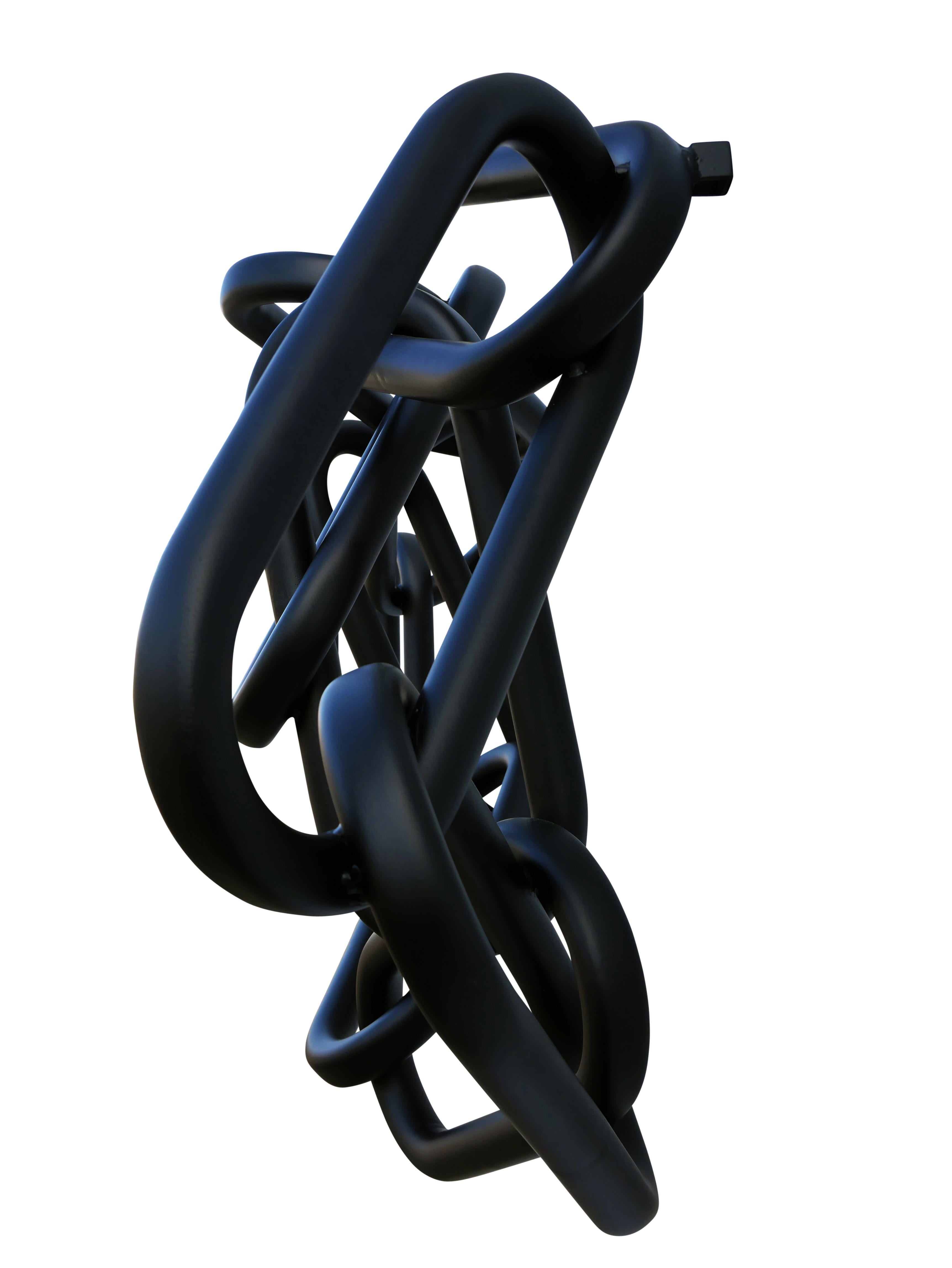 Large Abstract Contemporary Black Chain Wall Sculpture For Sale 2