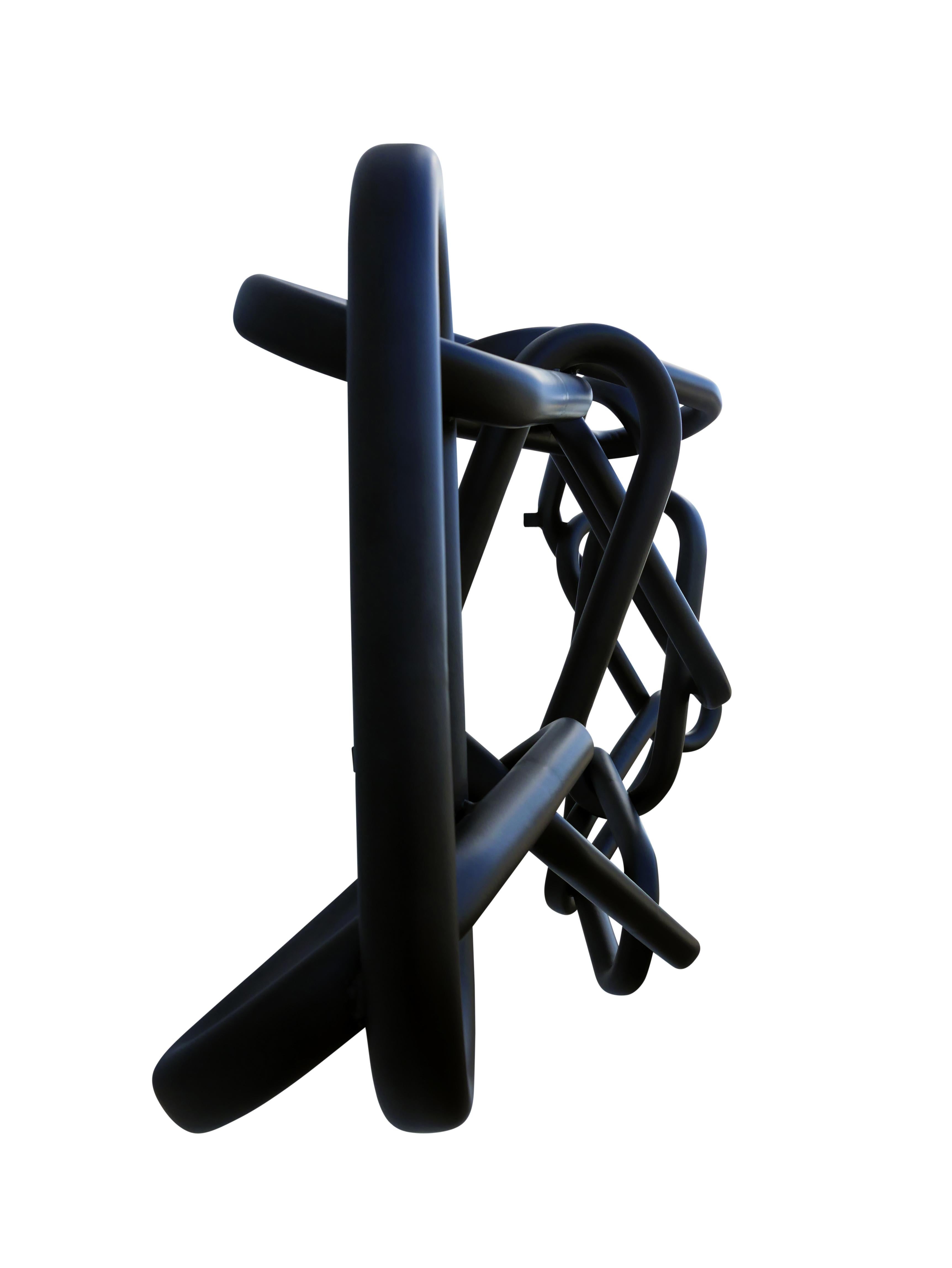 Large Abstract Contemporary Black Chain Wall Sculpture For Sale 3