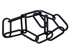 Large Abstract Contemporary Black Chain Wall Sculpture