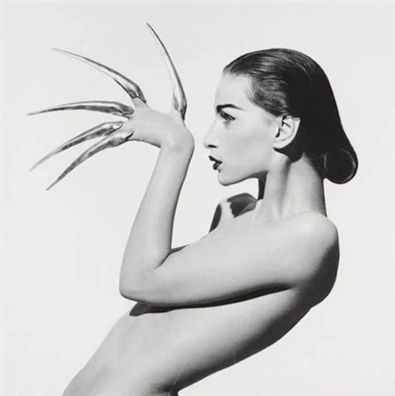 Matthew Rolston Nude Photograph - Aly, Claw Hand, from "The Surreal Thing Series" . Black and white photograph