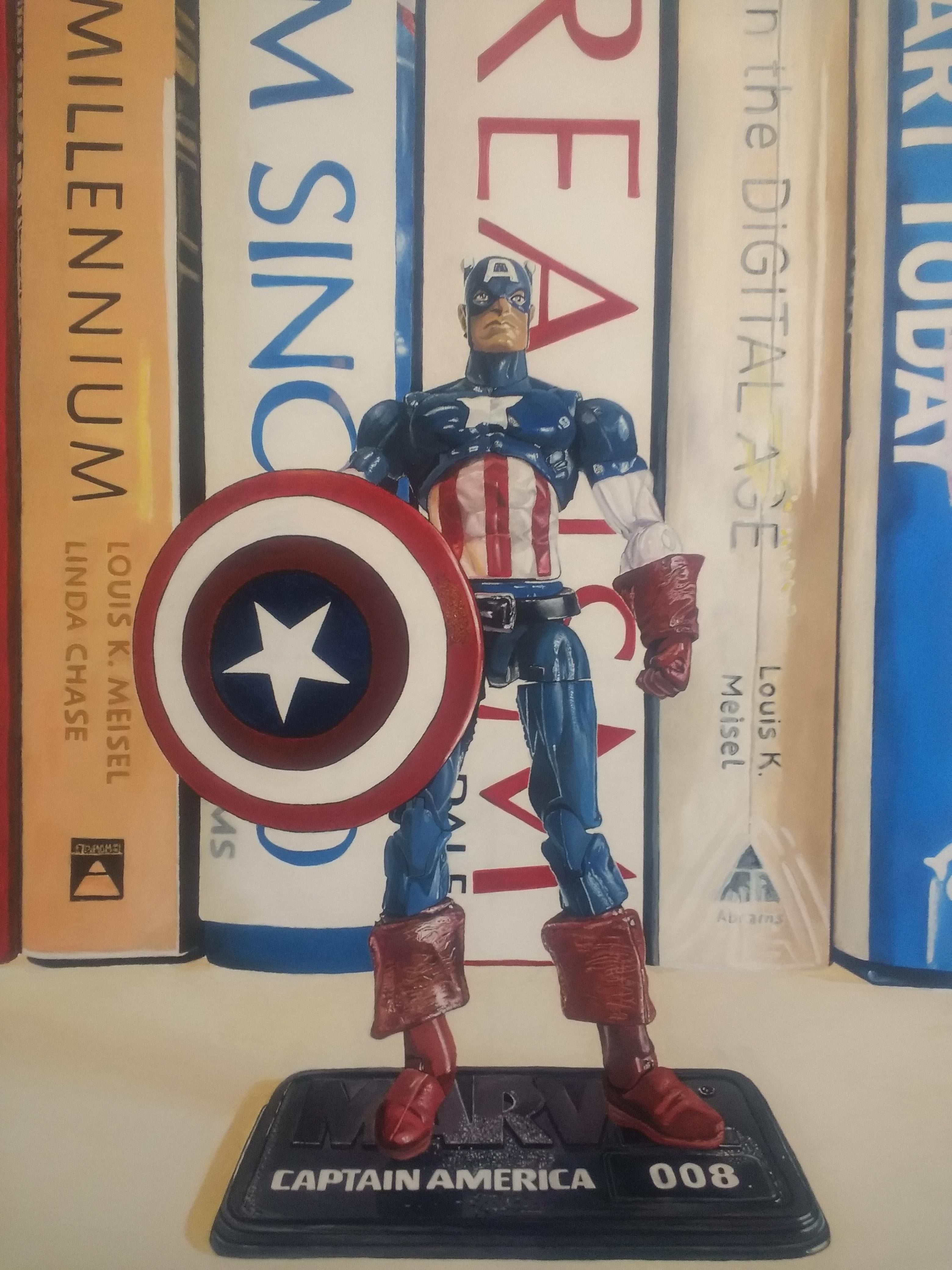 Matthew Shutt Still-Life Painting - Hope 2 (A New Hope) - Captain America, Marvel Comic Book Hero: Acrylic on Canvas