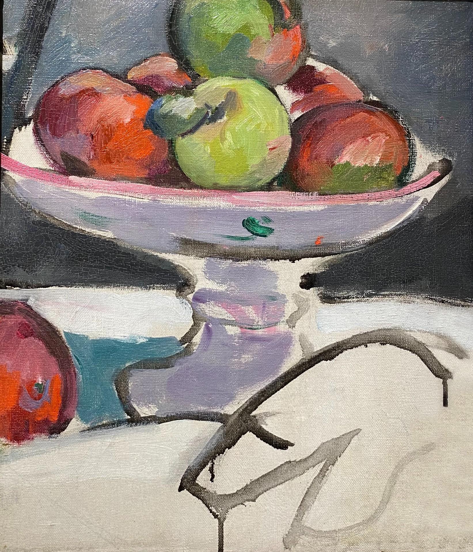 Still-Life Painting Matthew Smith - Nature morte de pommes dans un bol à fruits 