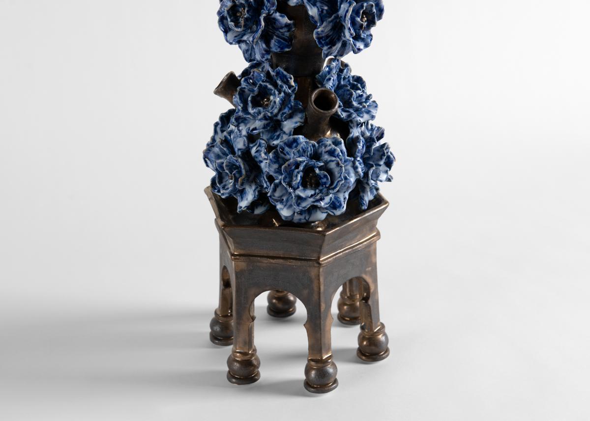 Smaltato Matthew Soloman, Tulipiere con smalto metallico e blu, Stati Uniti d'America in vendita