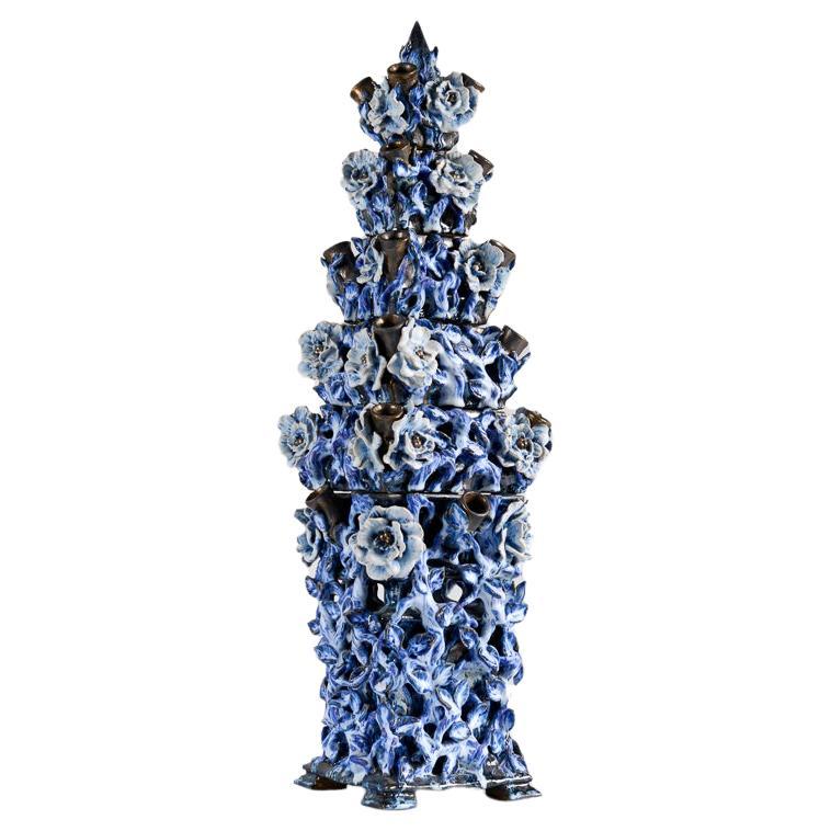 Matthew Soloman, Tulipiere in a Metalic and Blue Glaze, United States