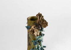 Matthew Solomon, Blue & Green & Metallic Glazed Ceramic Vase, US, 21st Century