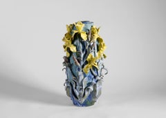 Matthew Solomon, Blue & Yellow Glazed Ceramic Urn, United States