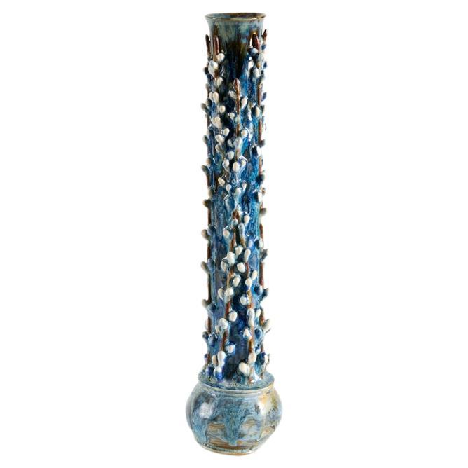 Matthew Solomon, Floral Columnar Glazed Ceramic Vase, United States