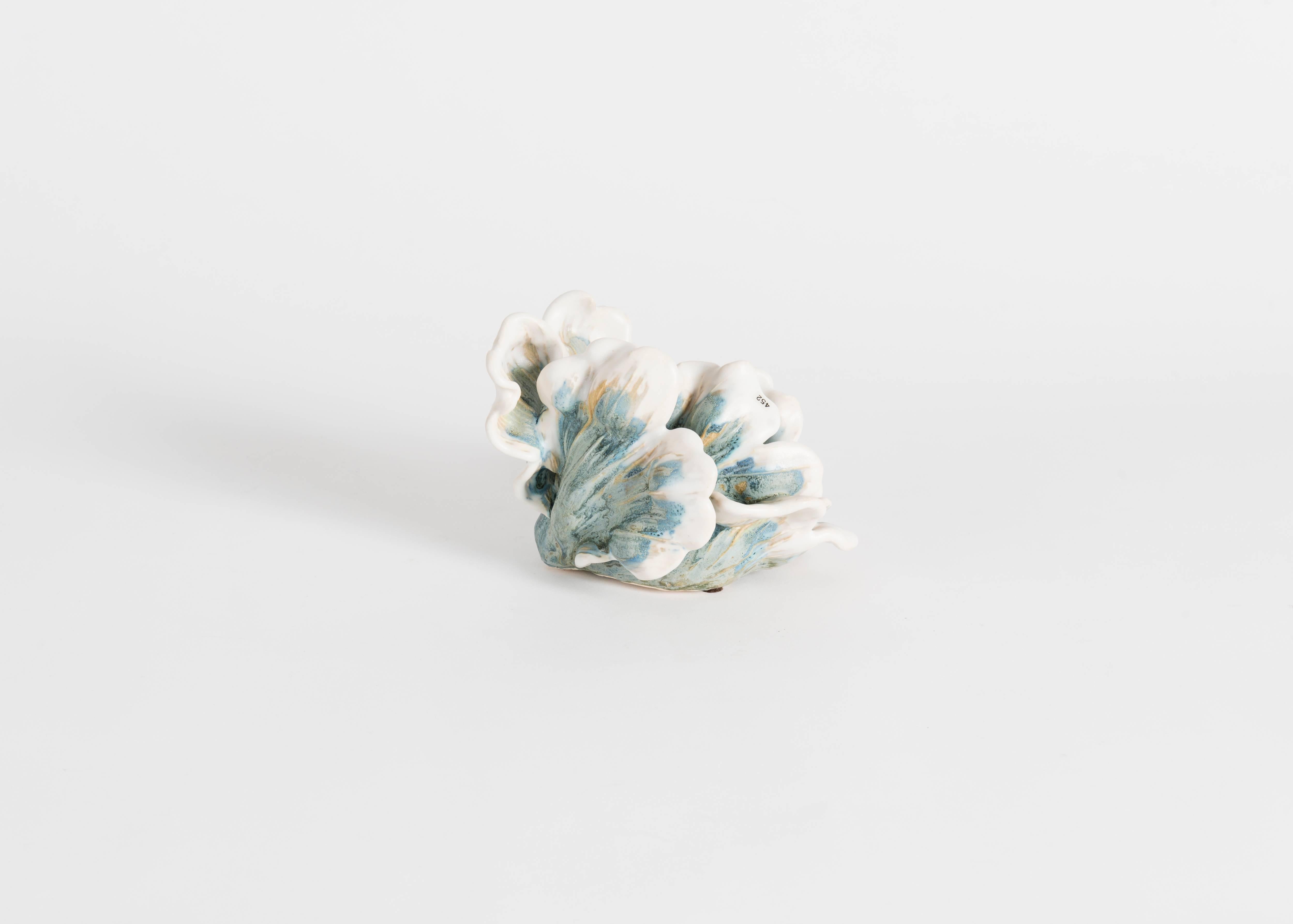 American Matthew Solomon, Glazed Blue and White Ceramic Tulip, United States, 2016