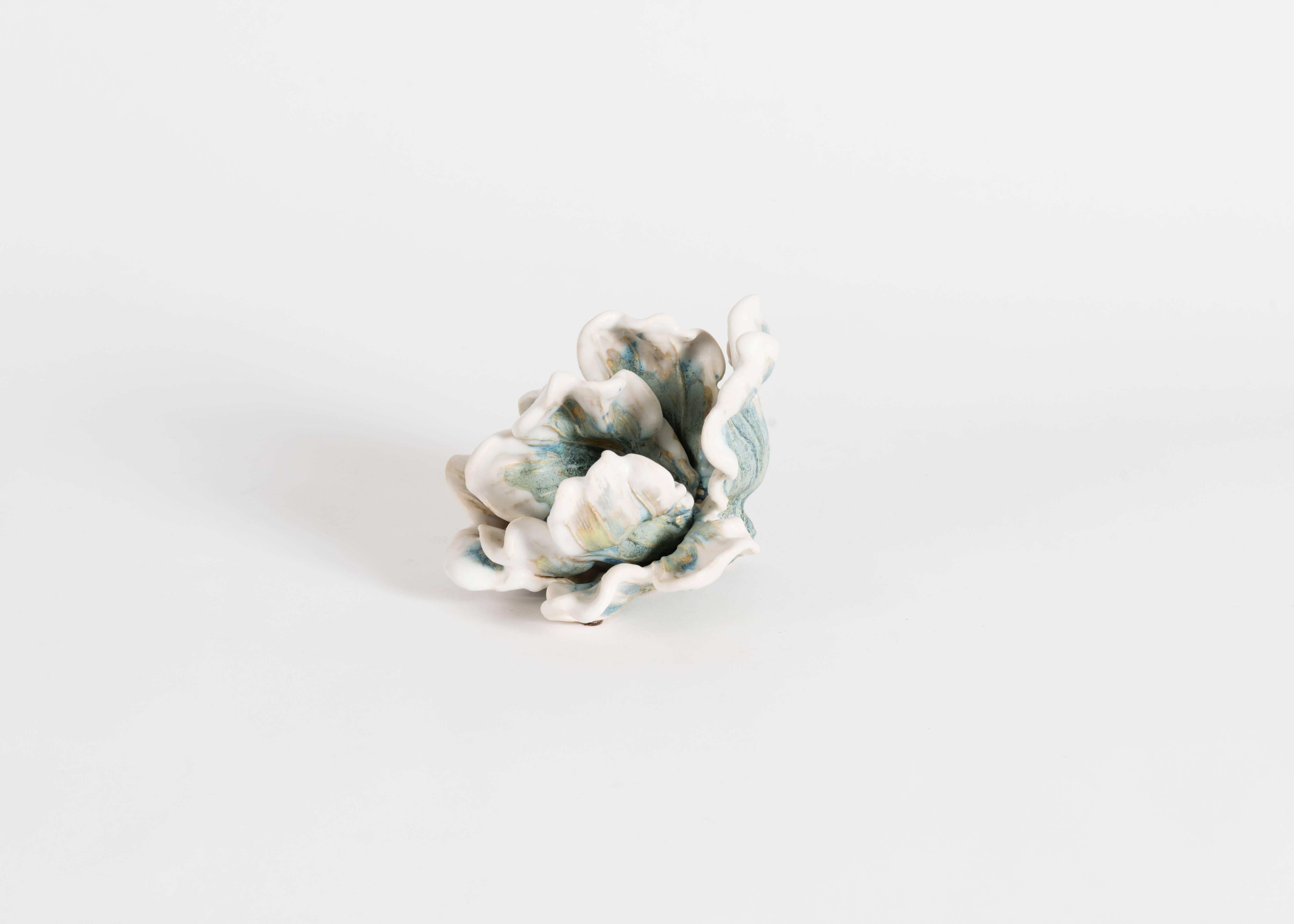 Porcelain Matthew Solomon, Glazed Blue and White Ceramic Tulip, United States, 2016