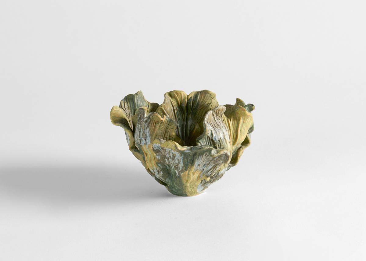 Contemporary glazed porcelain sculpture by Matthew Solomon. Unique piece, signed and dated.

Using fine porcelain and glazes he crafted himself, Matthew Solomon translated the unruly beauty of nature into works both large and small—sublime