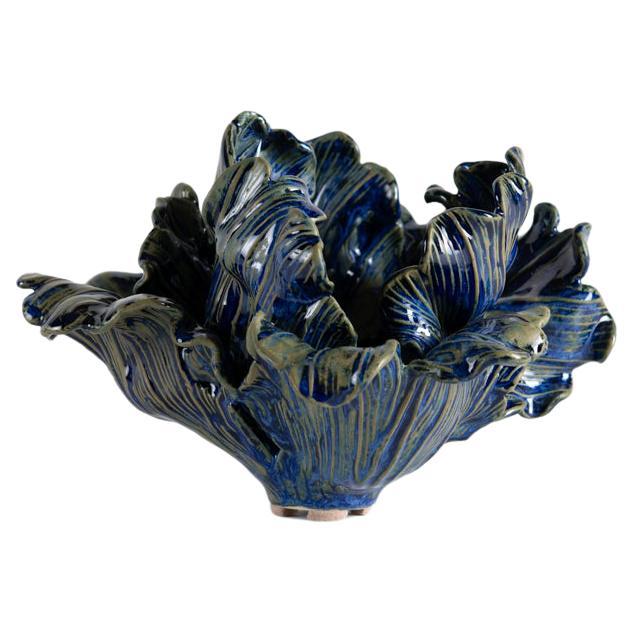 Matthew Solomon, Pair of Blue & Green Ceramic Tulip Sculptures, US, 2018