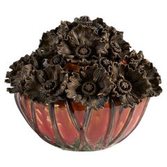 Matthew Solomon, Reddish Floral Glazed Ceramic Vessel, United States, 2008