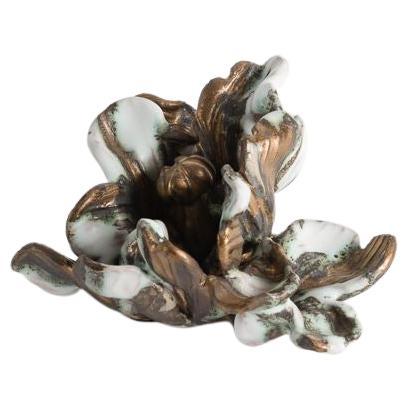 Matthew Solomon, Sculpture of Tulip, Metalic and White Glaze, United States