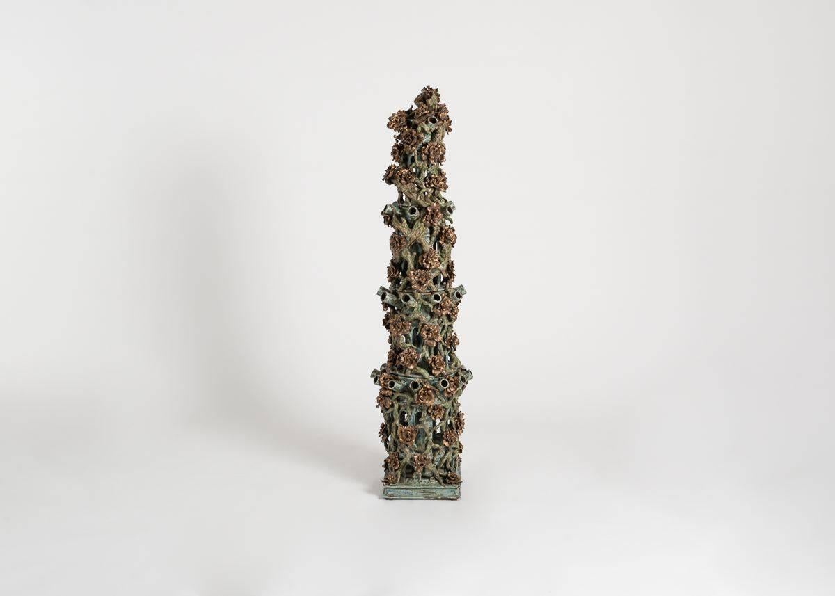 Matthew Solomon, Contemporary Tulipiere Sculpture, Glazed Stoneware, US, 2014 In Good Condition In New York, NY