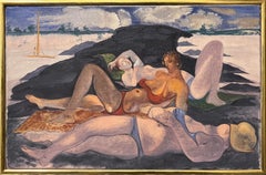 Matthew Spender “#16 Remote Foreground” oil on canvas 1981 Beach Scene - framed