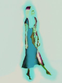 David Hockney Inspired Florissant Light Blue & White Dancer Portrait