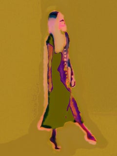 Mixed Media Vibrant Female Abstract Dancer