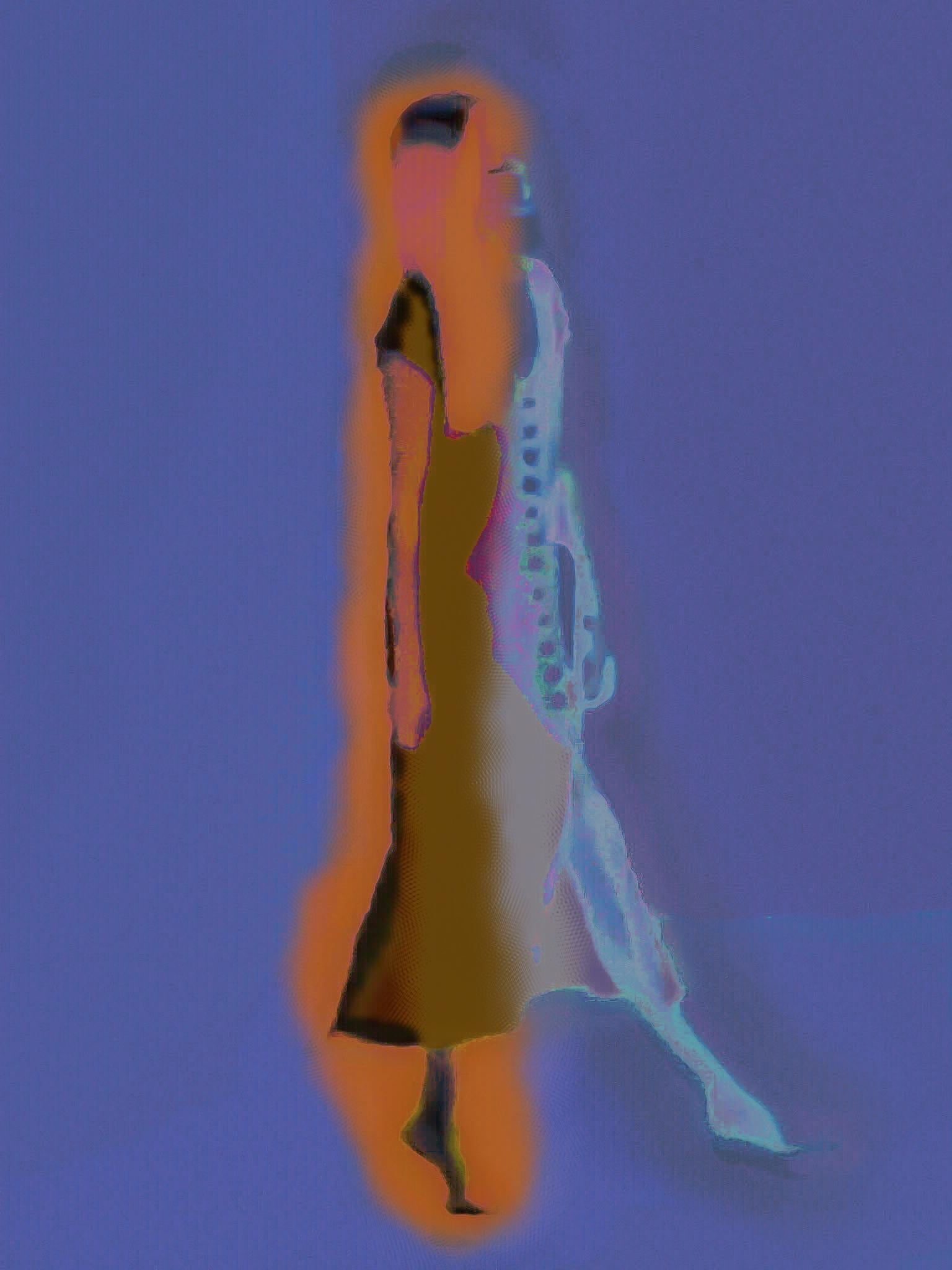 Matthew Tierney Abstract Print - the Dance - Large Vibrant Purple Female Portrait of a Dancer