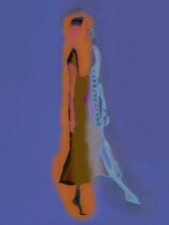 the Dance - Large Vibrant Purple Female Portrait of a Dancer