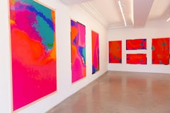 Babylon - Abstract Pink and Blue Pure Pigment Print