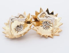 Matthew Trent Vintage 18K Yellow Gold 1.88 ct Round Diamond Earrings Ear clips