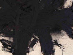 Abstrakte Malerei, Schwarzer gestischer Expressionismus auf Leinen, Zeitgenössisch Niederländisch