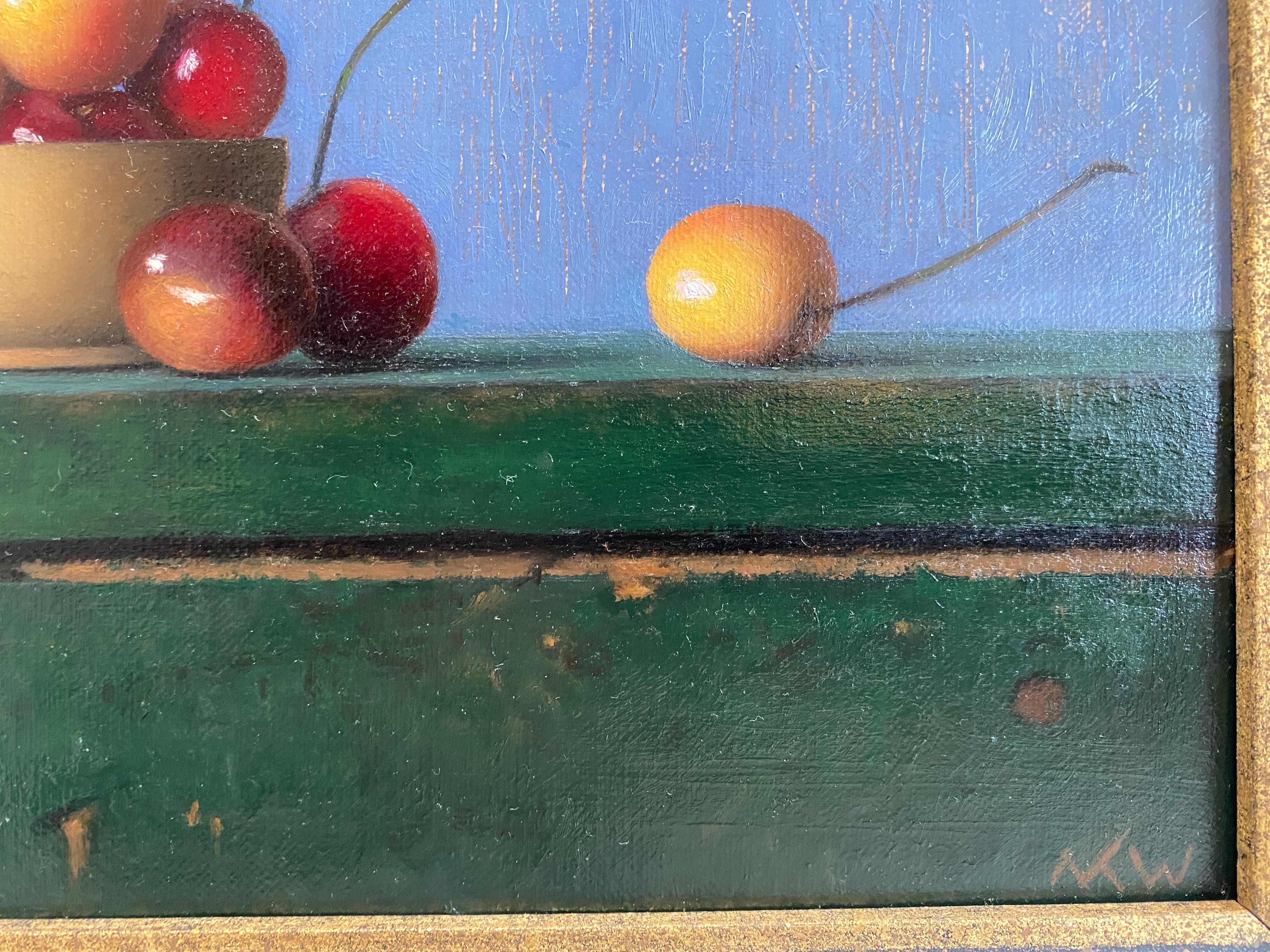 Cherries, Study - American Realist Painting by Matthew Weigle