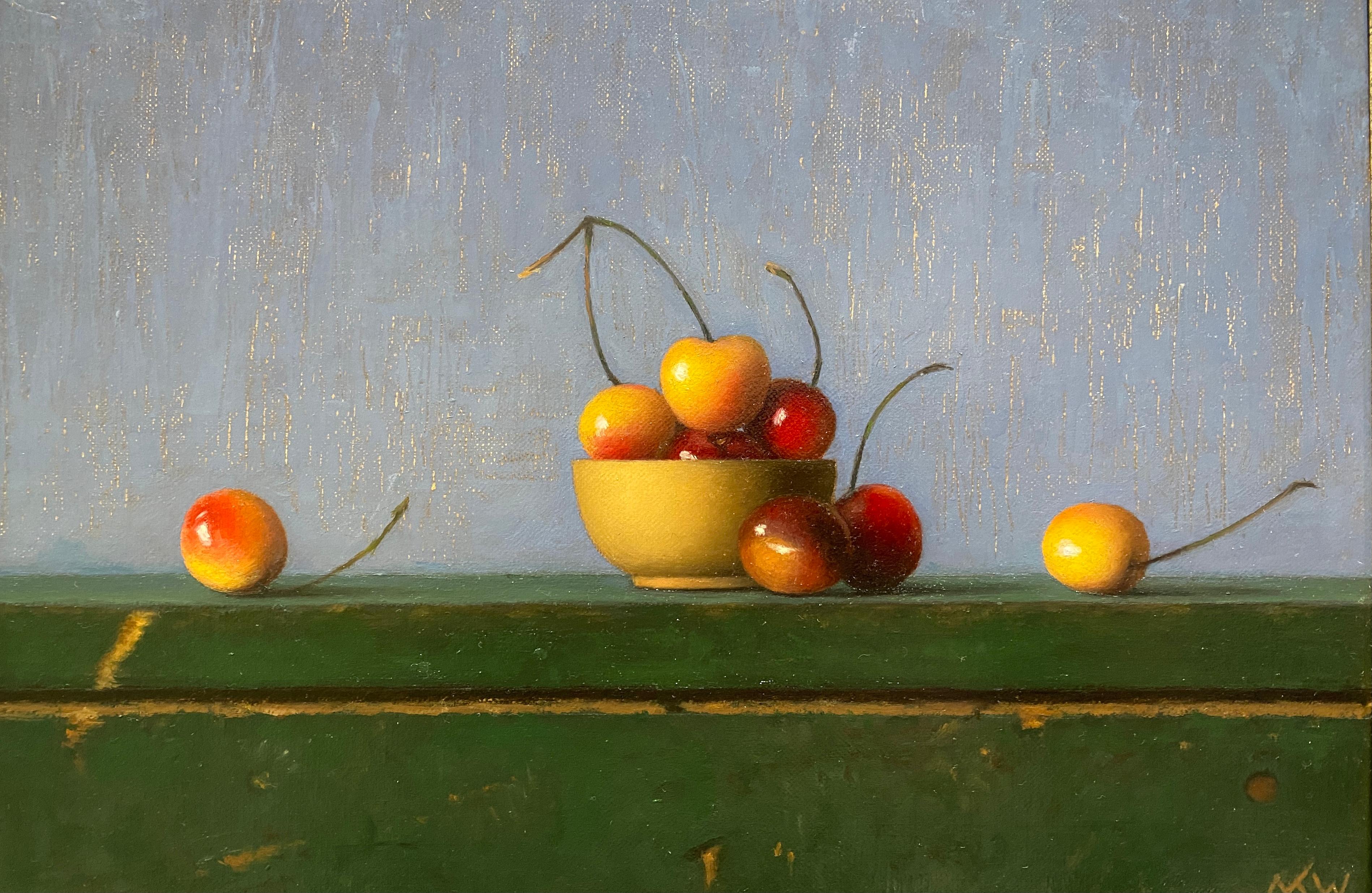 Matthew Weigle Still-Life Painting - Cherries, Study