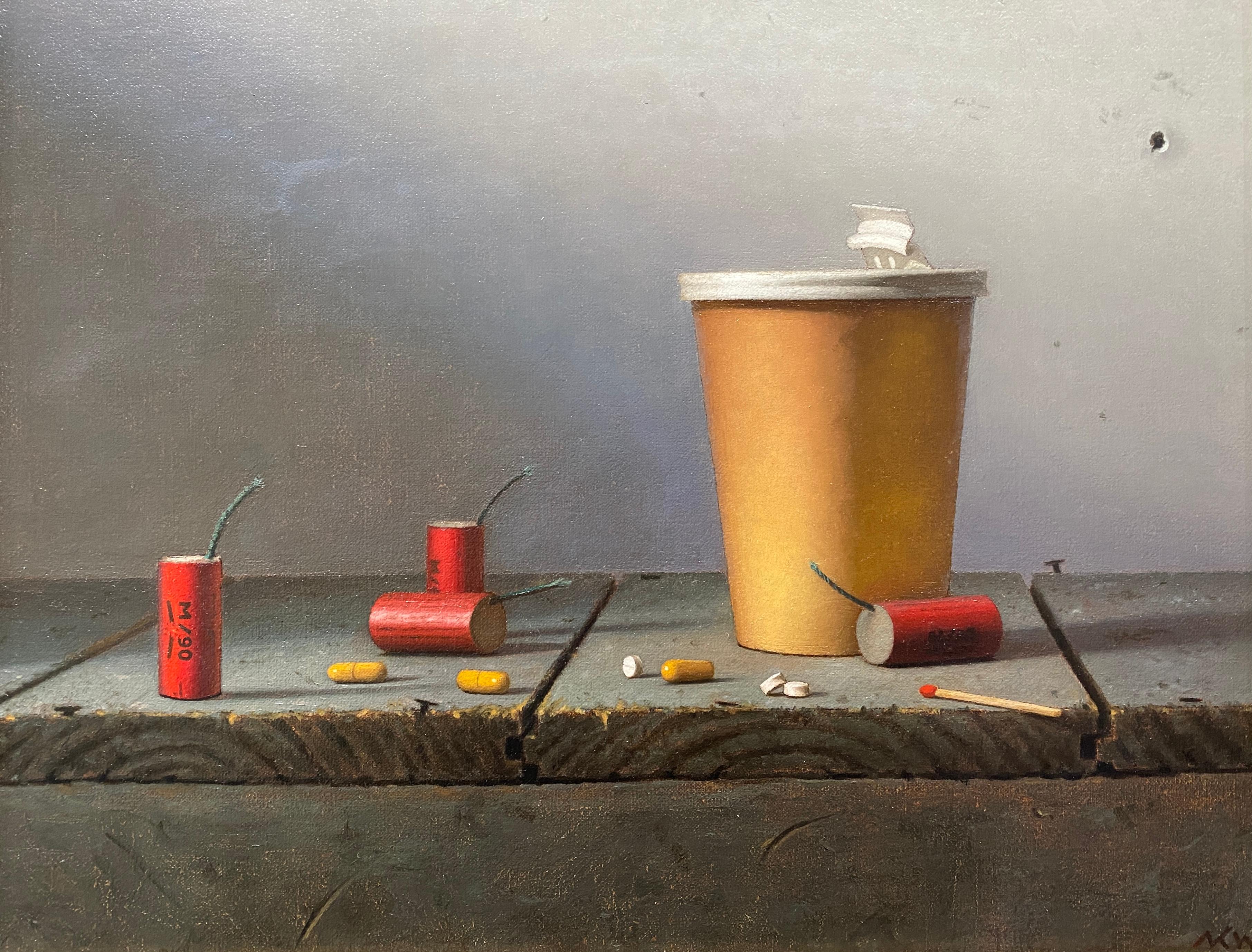 Matthew Weigle Interior Painting - Coffee, Fireworks, and Amphetamines