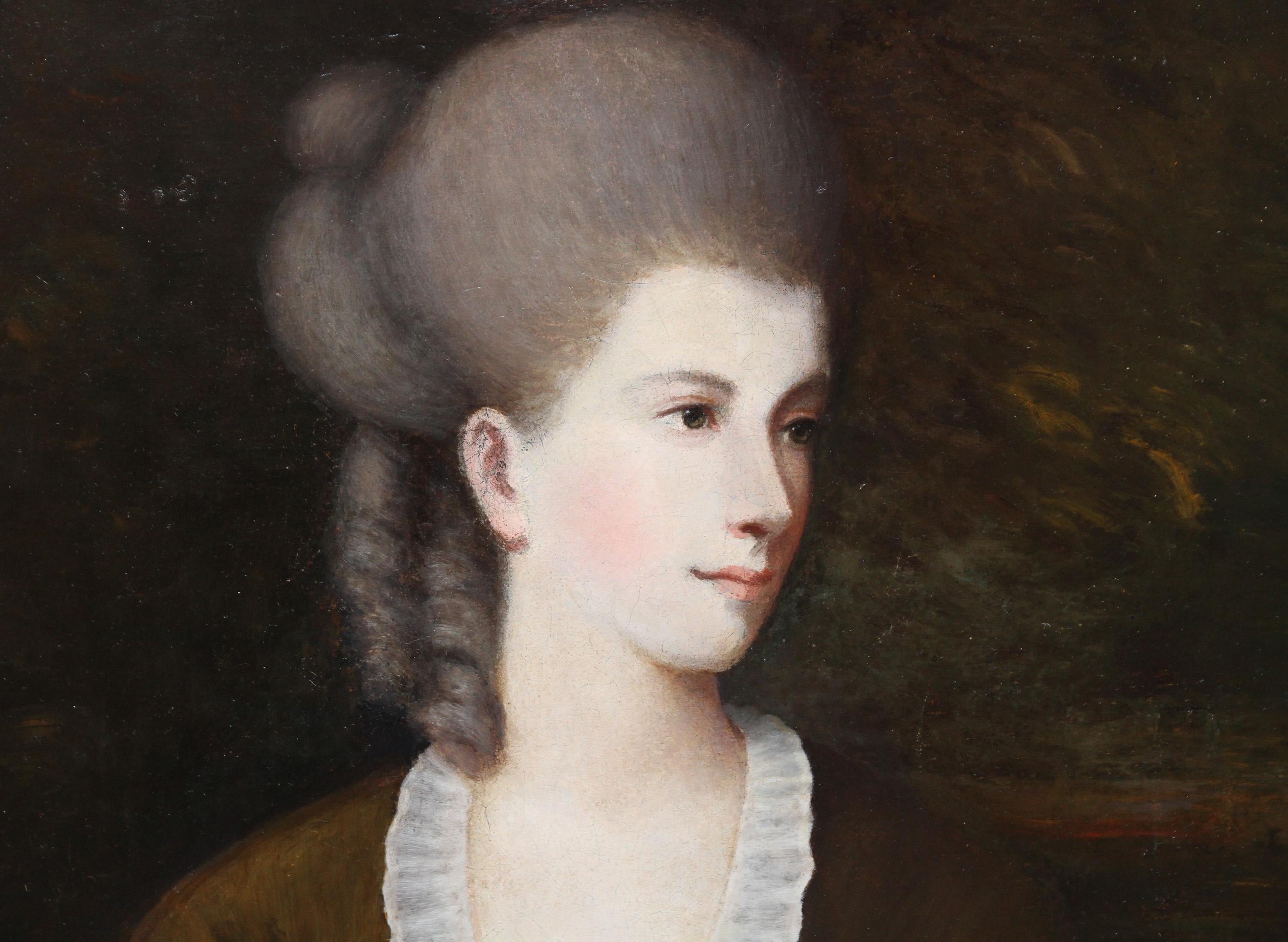 Porträt einer Dame mit blauer Schleife – britisches Ölgemälde eines alten Meisters aus dem 18. Jahrhundert im Angebot 2