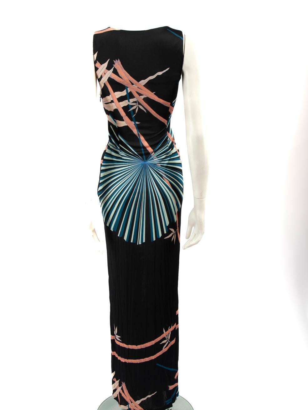 Noir Matthew Williamson, robe longue imprimée abstraite, taille S en vente