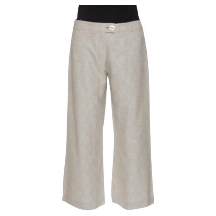 Matthew Williamson Pantalon large beige orné de patchs, taille M en vente